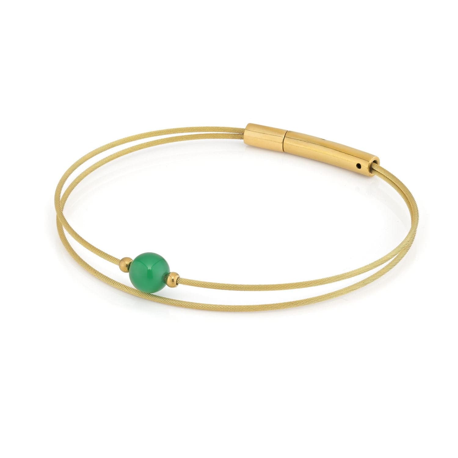 Thinking of You gemstone bracelet Green Agate gold-coloured | A722GG
