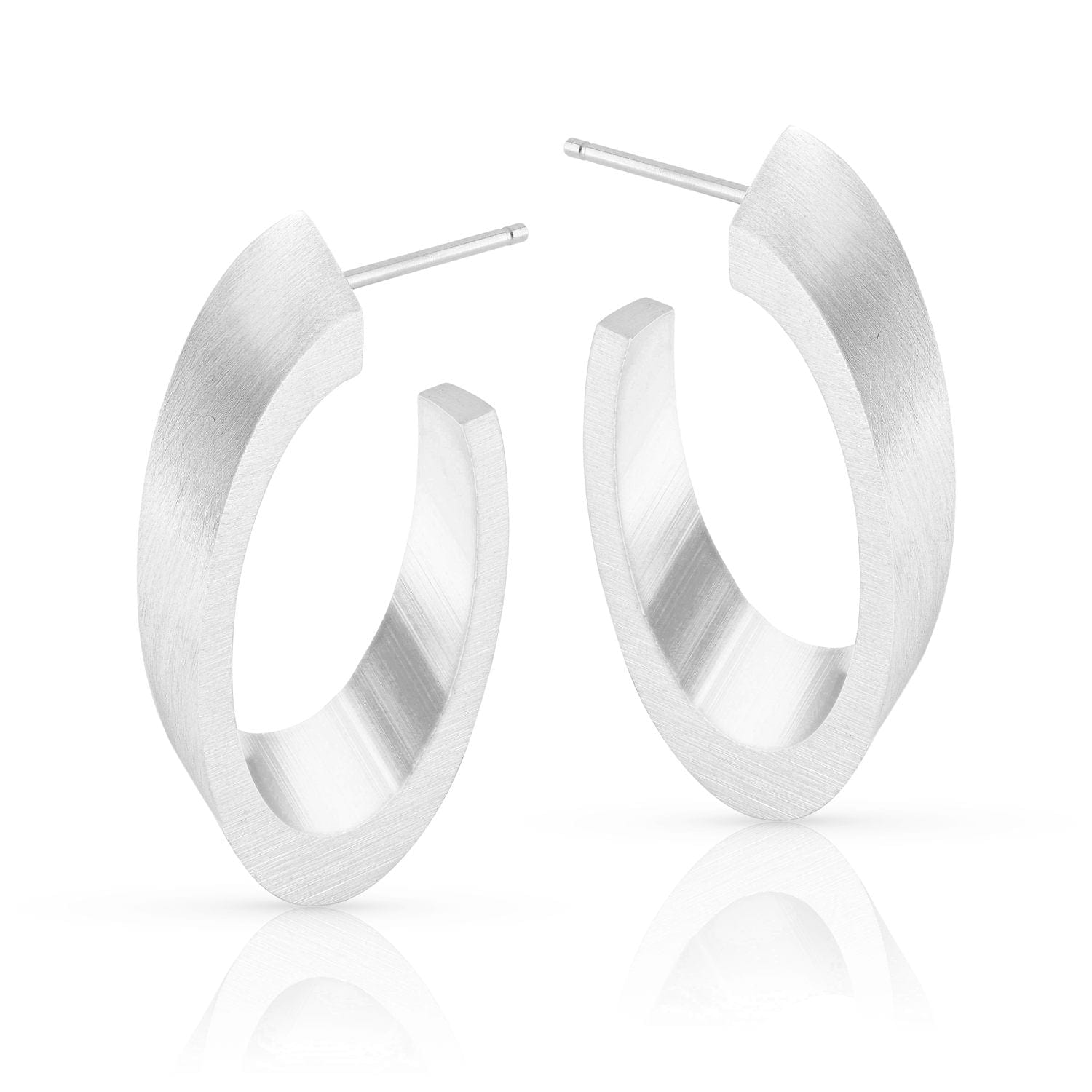 Oval hoop earrings OLIVIA in silver-tone | handmade | CLIC by Suzanne