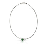 Necklace small balls and green ball C274GR