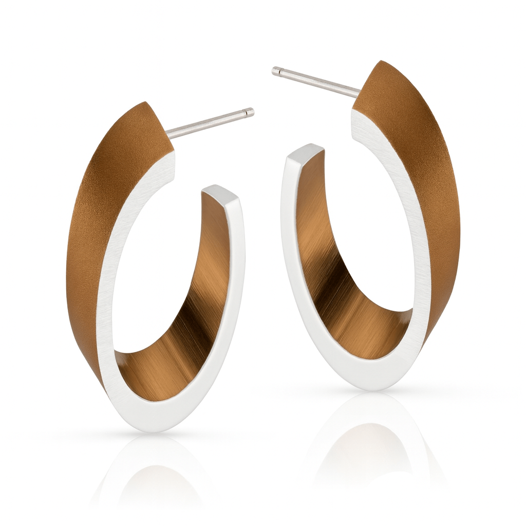 Oval hoop earrings OLIVIA in bronze | handmade | CLIC by Suzanne