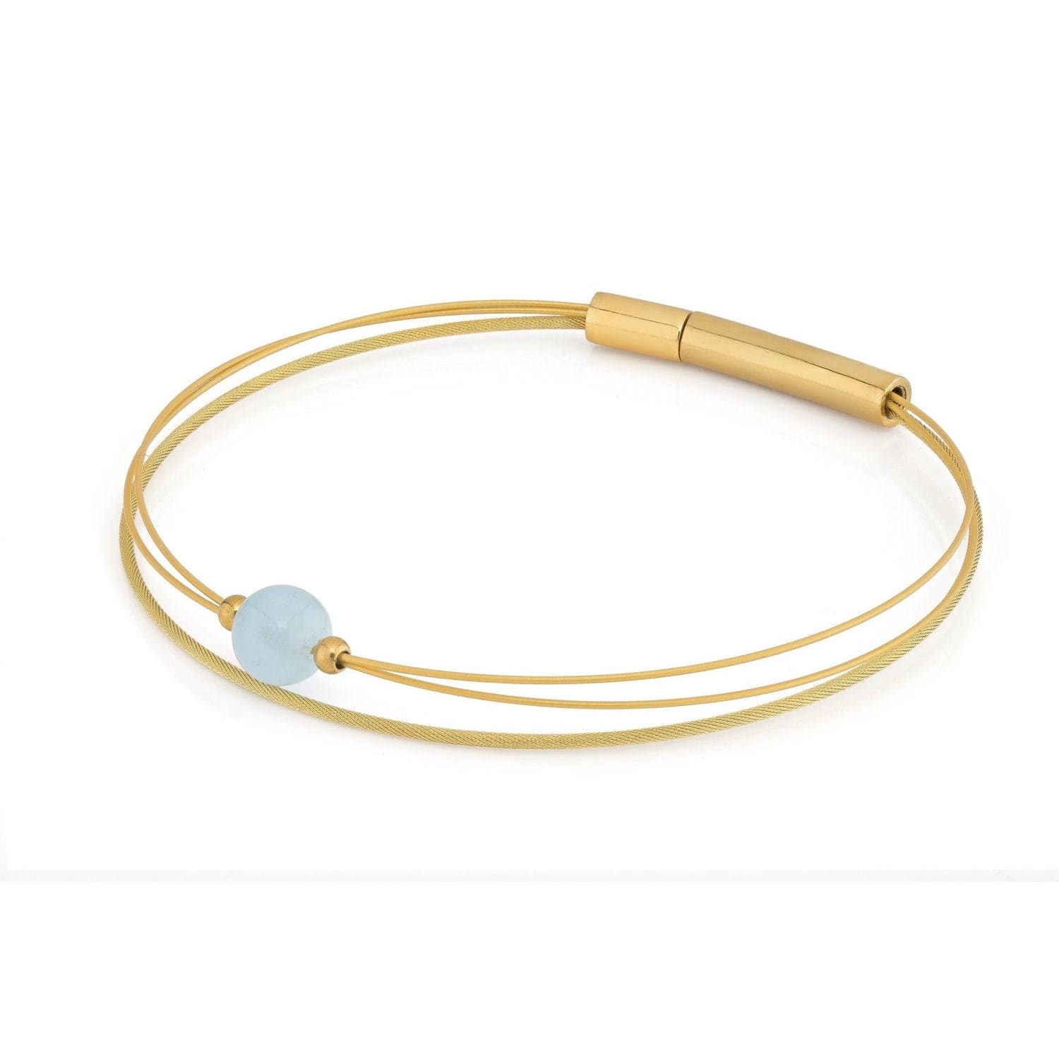 Thinking of You gemstone bracelet Aquamarine gold-coloured | A721GG