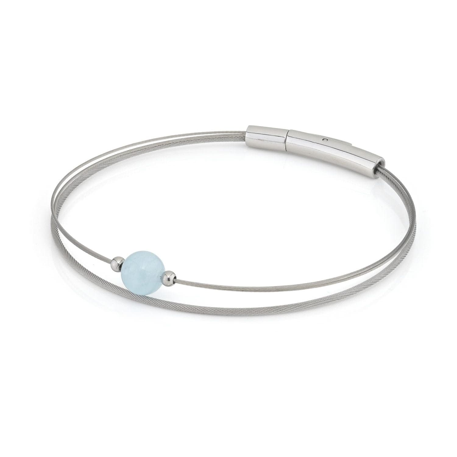 Thinking of You gemstone bracelet Aquamarine silver-coloured | A721B