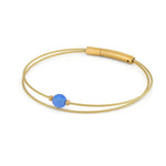 Thinking of You gemstone bracelet blue Agate gold-coloured | A714GG