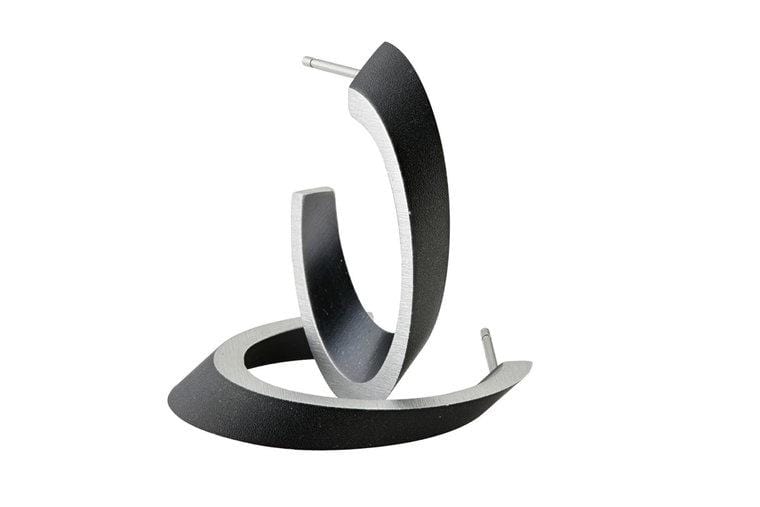 Oval hoop earrings OLIVIA in black | handmade | CLIC by Suzanne