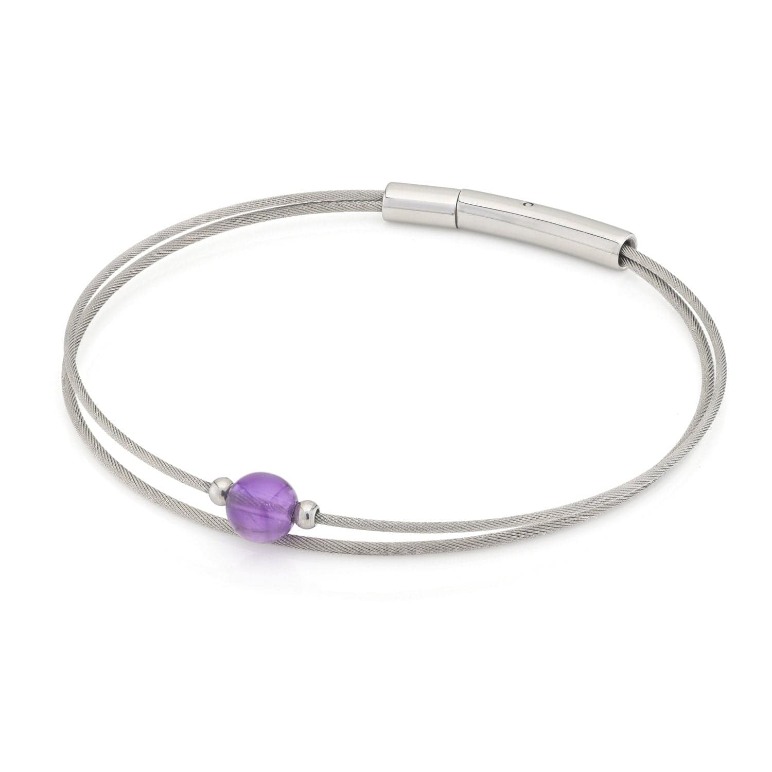 Bracelet Amethyst gemstone silver-tone Thinking of You A712B | CLIC by Suzanne