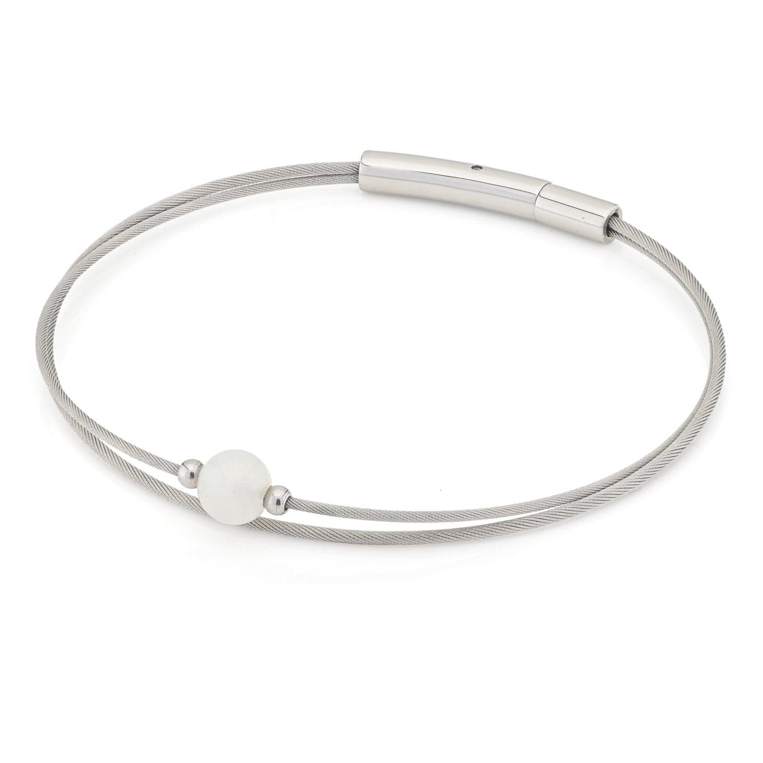 Bracelet Moonstone gemstone silver-tone Thinking of You A715B | CLIC by Suzanne