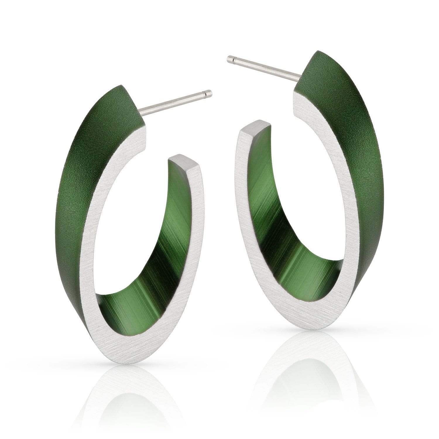 Oval hoop earrings OLIVIA in green | handmade | CLIC by Suzanne