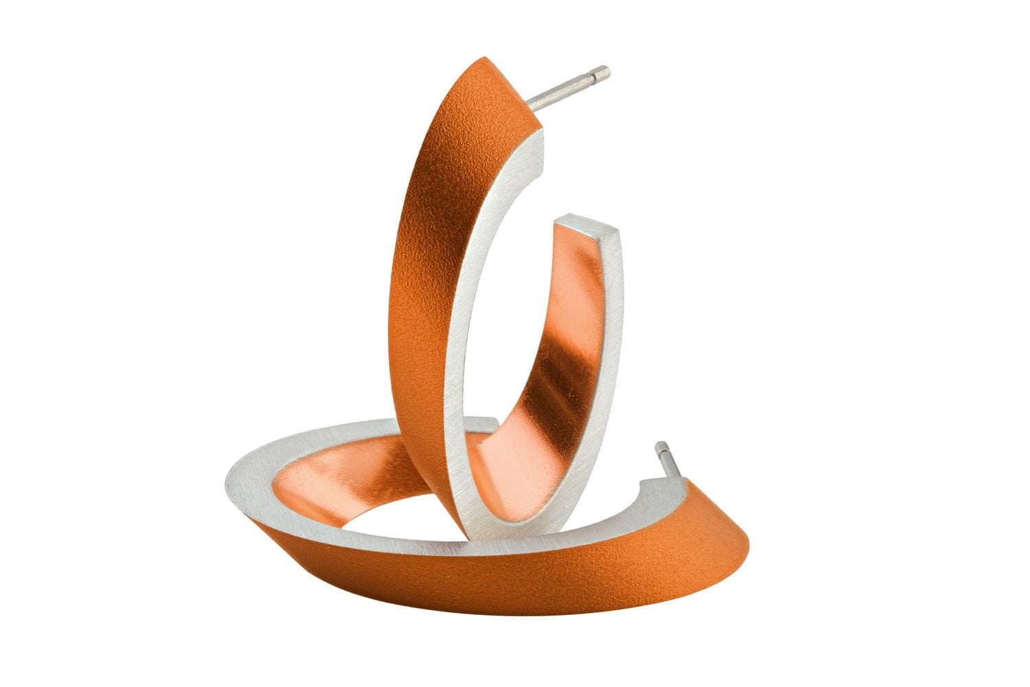 Oval hoop earrings OLIVIA in orange | handmade | CLIC by Suzanne